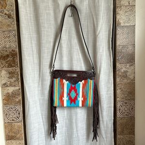 Navajo blanket fringe purse